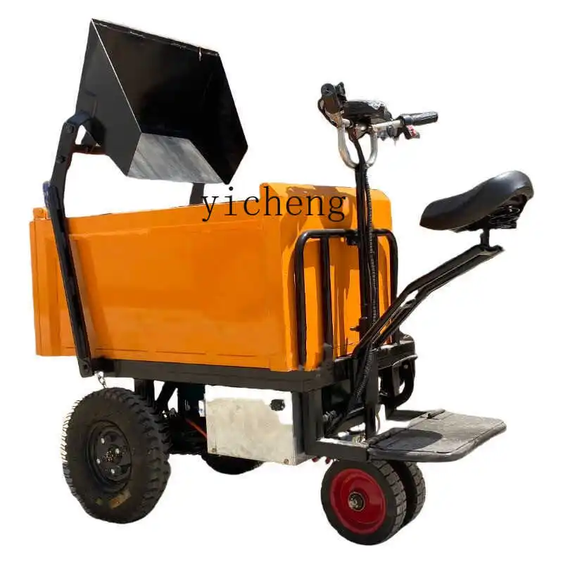 FYself-loading and self-unloading integrated vehicle Electric dump truck Three-wheel sand transportation farm dump truck