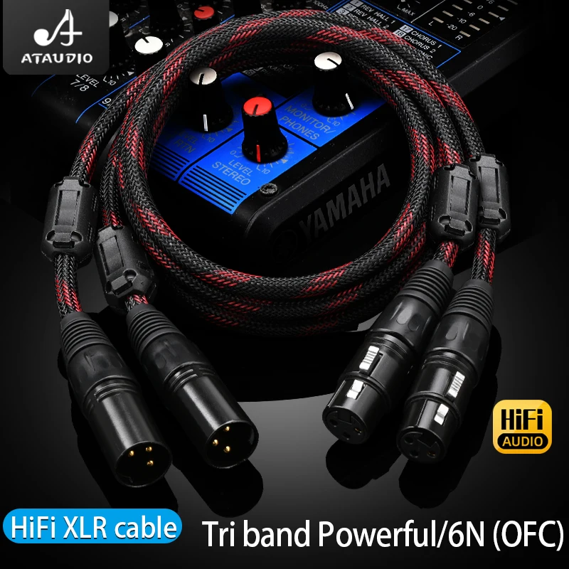 ATAUDIO One Pair XLR Cable Male to Female OFC Audio Cable Shielded for Microphone Mixer Professional XLR Cord