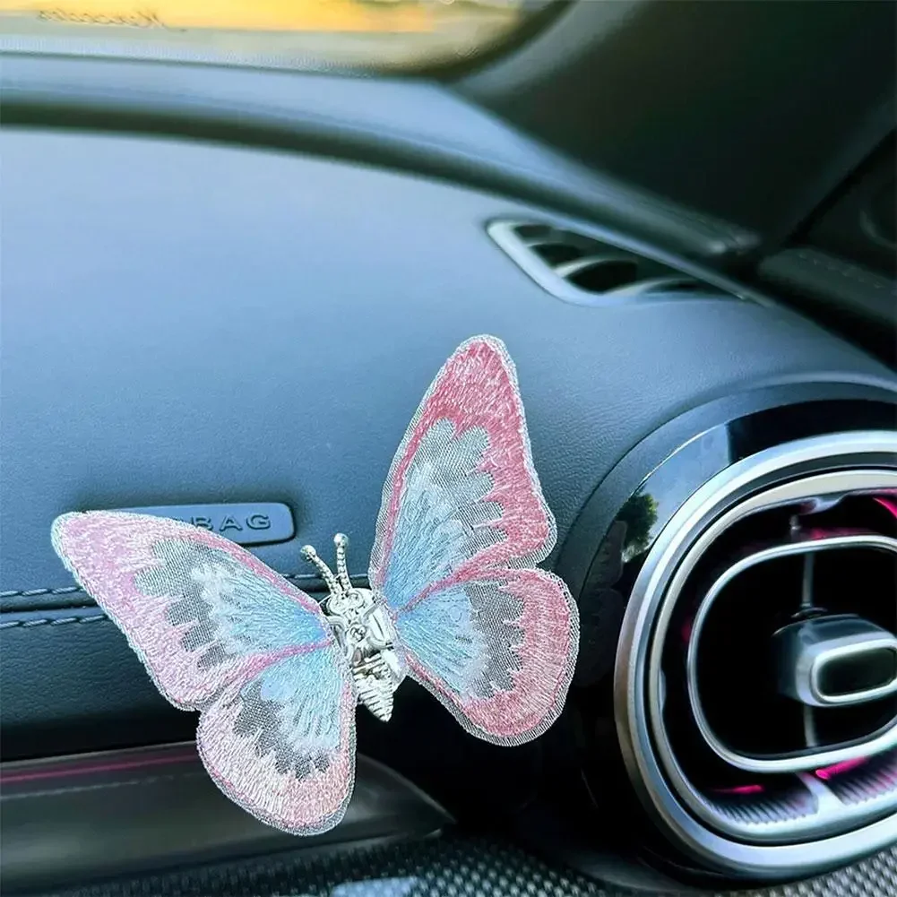 Butterfly Vent Clip Cute Fluttering Butterfly Trinket For Vehicle Center Console Car Refreshing Ornament That Spreads Aroma