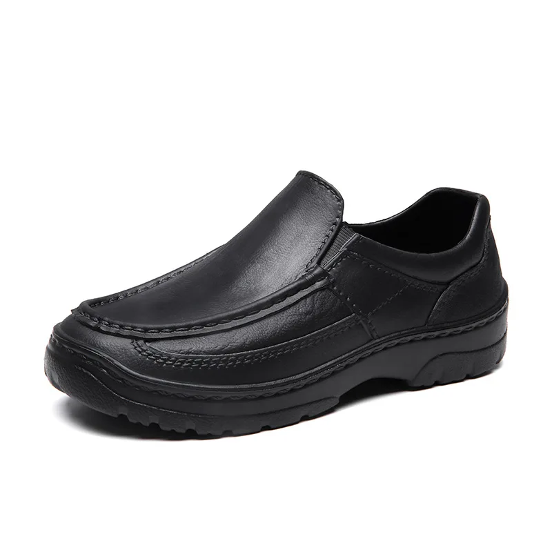 

Chef shoes four season new anti slip oil resistant plus size business casual men's work leather shoes fashion comfort soft soled