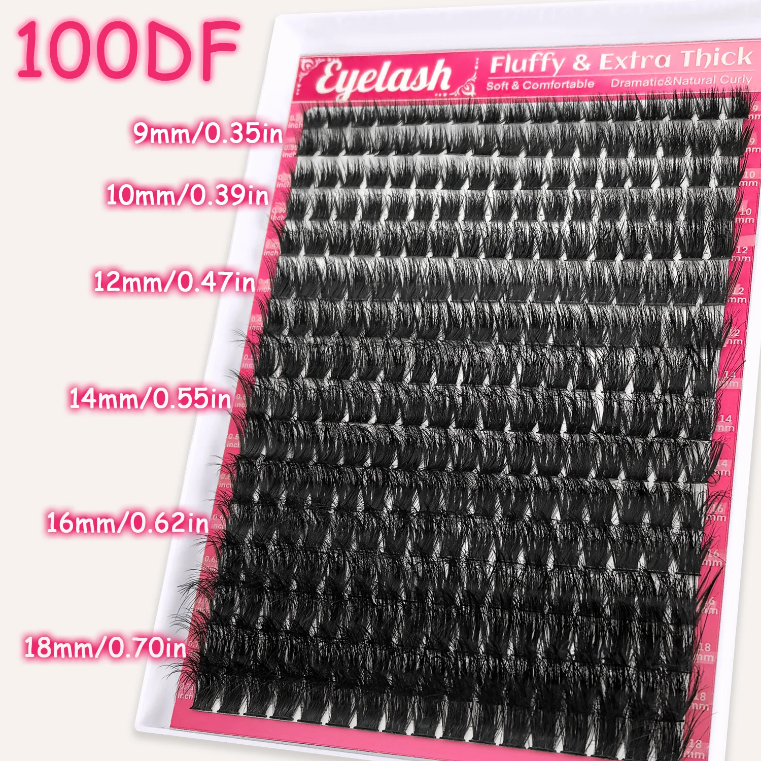 272 مجموعات من 100D الرموش الصناعية المنك D حليقة ملحقات رمش طبيعي الروسية قطاع الرموش الفردية ماكياج أداة