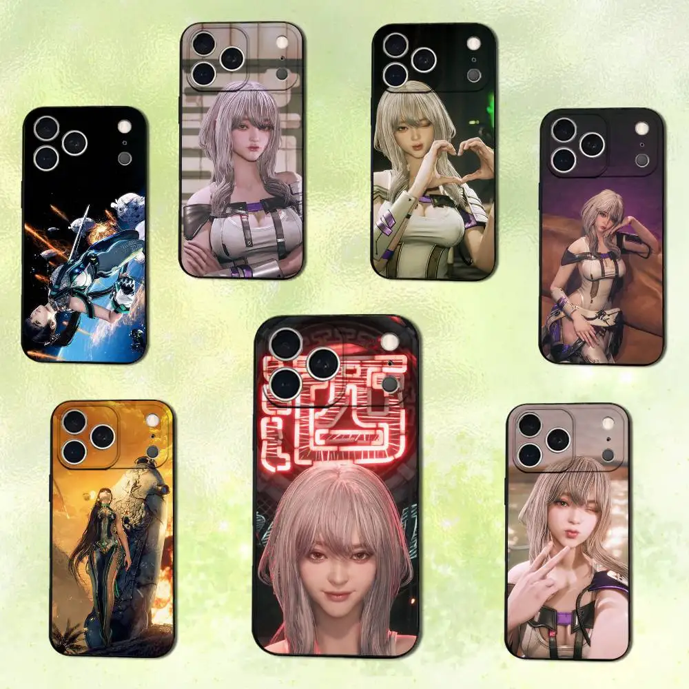 Funda de teléfono Cute Art S-Stellar B-Blades para iPhone 14,13,17,12,11,16,15,Plus,Pro Max,XS,X,XR,SE,Mini,funda negra de silicona suave