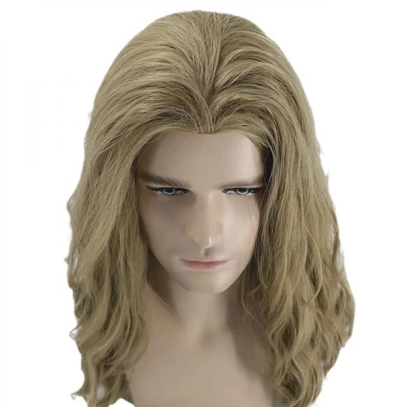 الأوروبية والأمريكية MencosWig الحب والرعد ثور شعر طويل مجعد TheHalloweeneddie munsonWig #5