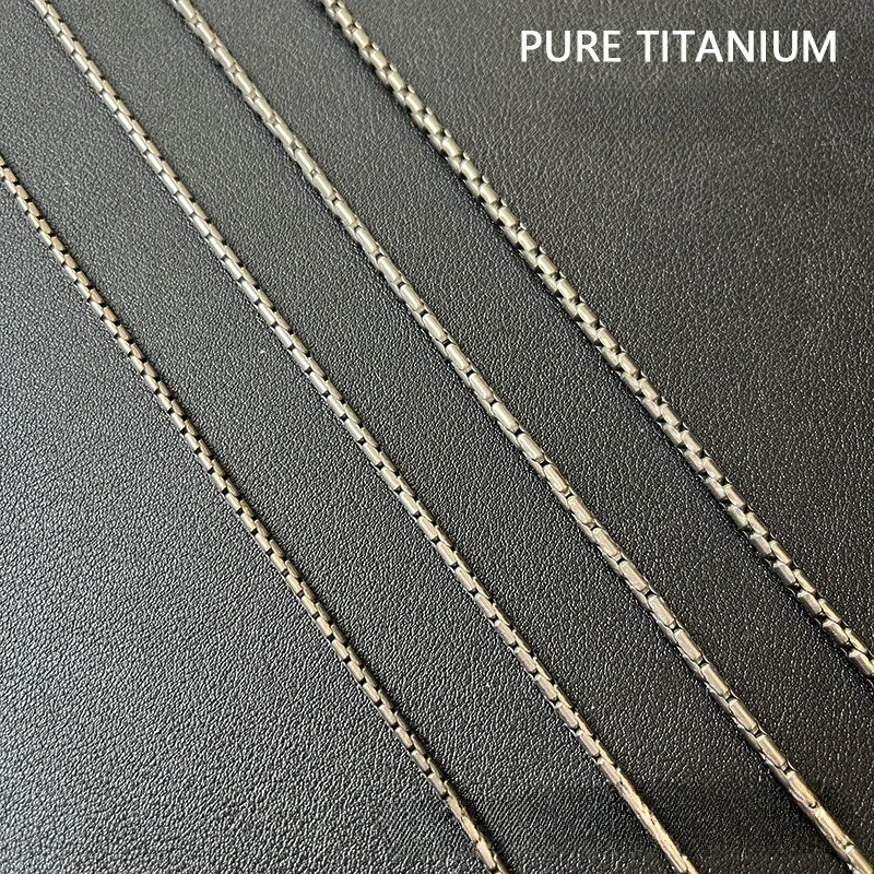 Wholesale TA1 Pure Titanium Snake Chain 2.2/2.5/3/3.3mm Square Box Rolo Collarbone Chain for Diy Necklace Bracelet Jewelry Gifts