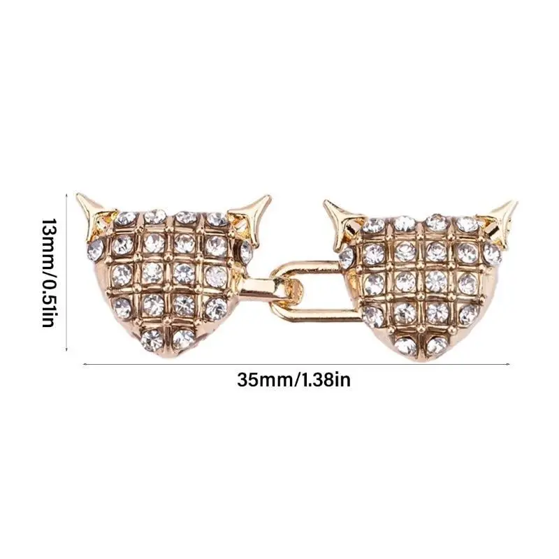 652F Devil Heart Fastening Buckle Metal Buttons Jeans Tighten Waist Buckle Disassembly Sewing Buttons for Clothing