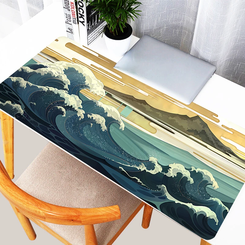 High-Quality Mouse Pad eSports Gamer Players Speed Rubber Mouse Mat Game Extended Desk Mat Waves Mousepad Non-slip Keyboard Mat