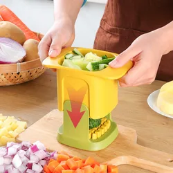 Multifunctional Cucumber Potato Slicer Household Hand Pressure Onion Dicer Kitchen Tools Vegetable Chopper French Fries Cutter