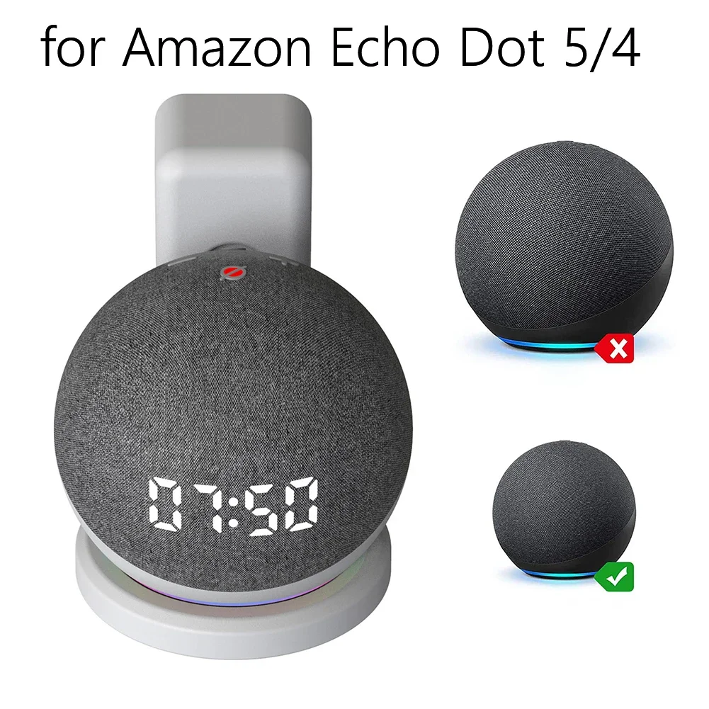 Supporto Da Parete ECSiNG A Forma Di Artiglio Per Echo Dot 3 E 4 – Bianco, Con Cablaggio Nascosto, Installazione Facile E Salvaspazio