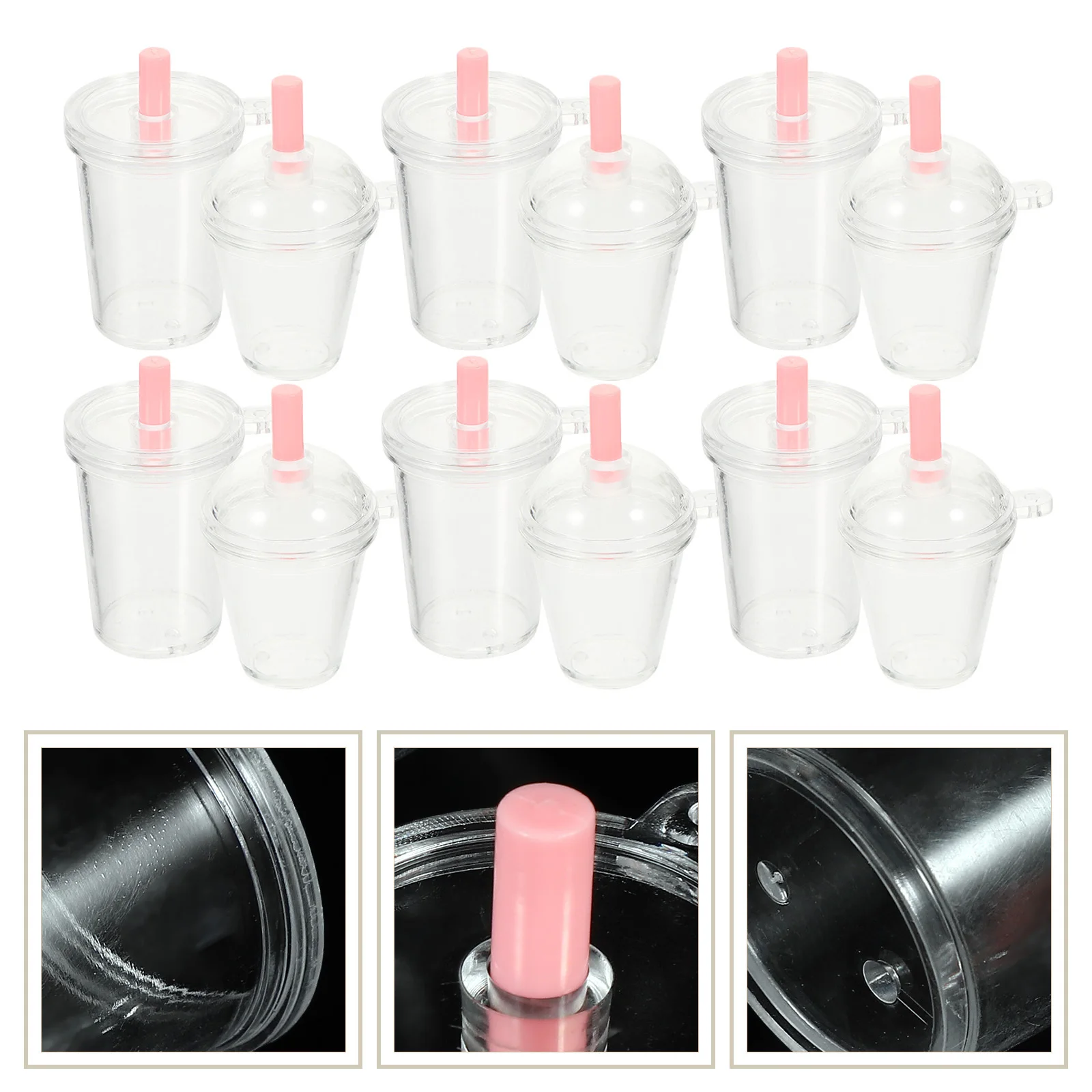 

24Pcs Mini Coffee Cup Charms Pendants DIY Keychain Decorations Plastic Handmade Craft Supplies Mini Coffee Cups