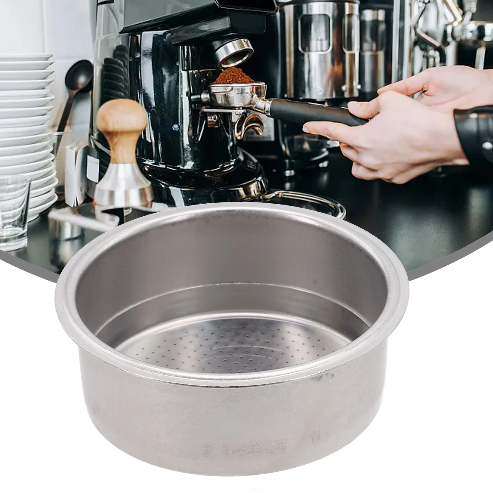 

1pc 51mm Coffee Blind Filter Basket 2 Cup Stainless Steel Non Pressurized Filter Cup Sliver Kitchen Dining Bar Tools Parts