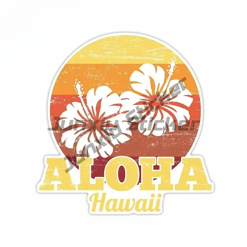 

For Aloha Hawaii Summer Retro Car Stickers Refrigerator Windshield Decal Bumper Anime Car Assessoires