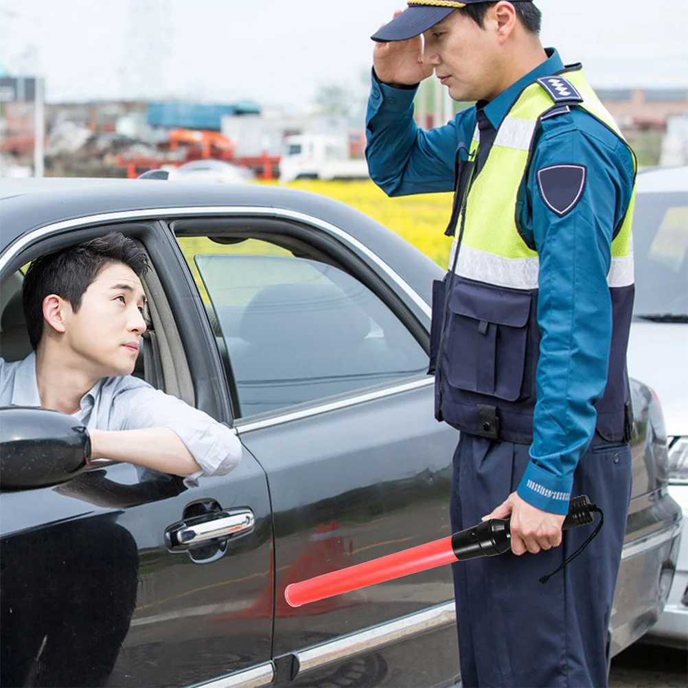 Flashing LED Traffic Wand High Brightness Traffic Signal Control Light Portable Safety Wand Parking Management