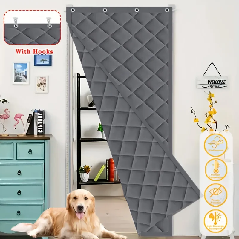 Household winter warm door curtain hook design Oxford cloth material windproof and cold proof, convenient installation