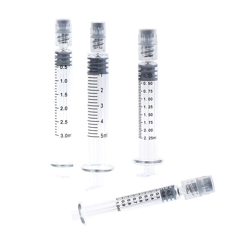 Heat-resistant Reusable Glass Syringe Borosilicate Glass Prefillable Syringe 1/2.5/3/5ml Optional Capacity Borosilicate Glass