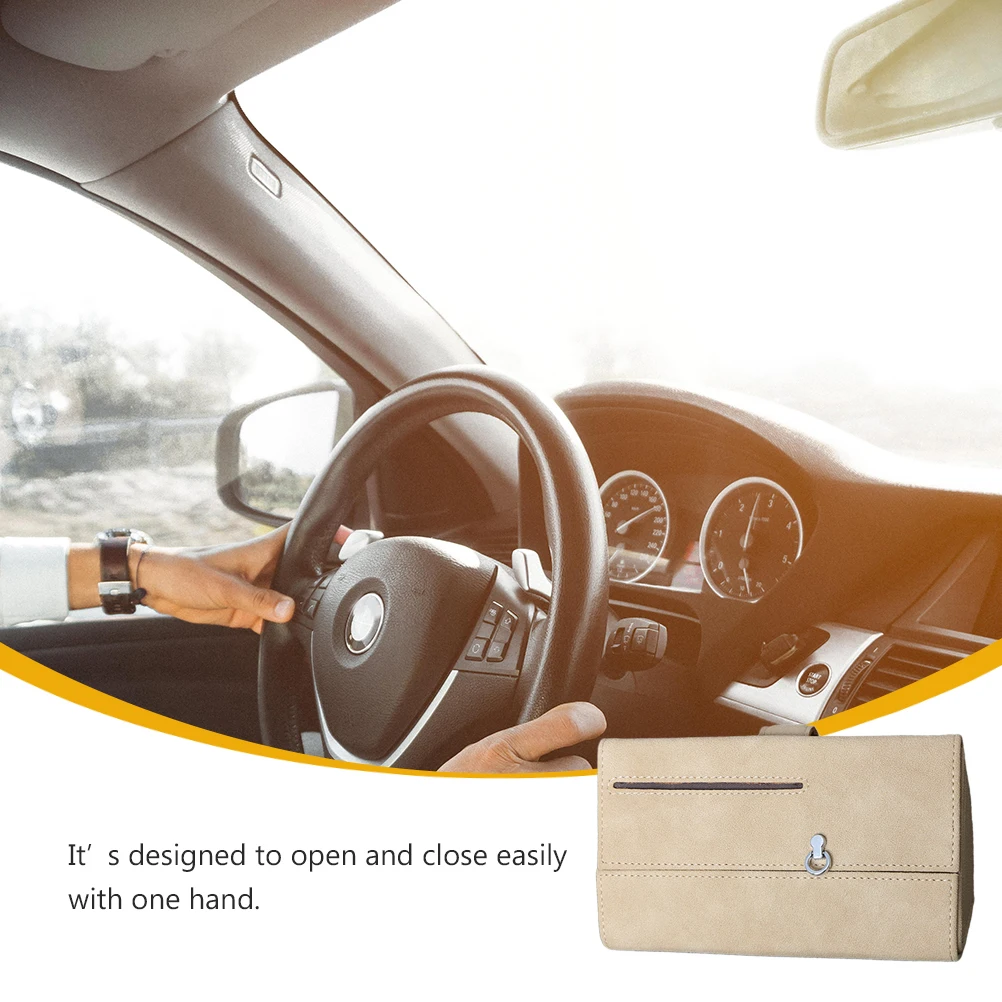 

Car Visor Storage Bag Durable Premium Material Fits All Cars SUV Trucks Eyeglasses Case Beige Cell Phone Storage Solution