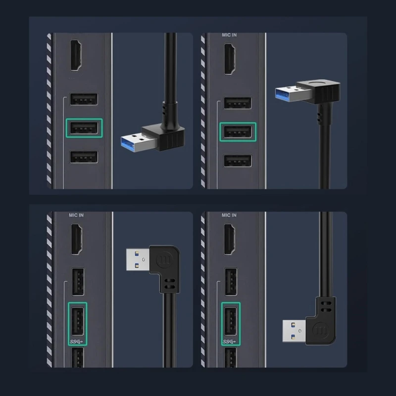 Przedłużacz USB męski na żeński przedłużacz USB do synchronizacji danych 90 stopni 5 s szybki kabel ładujący do myszy