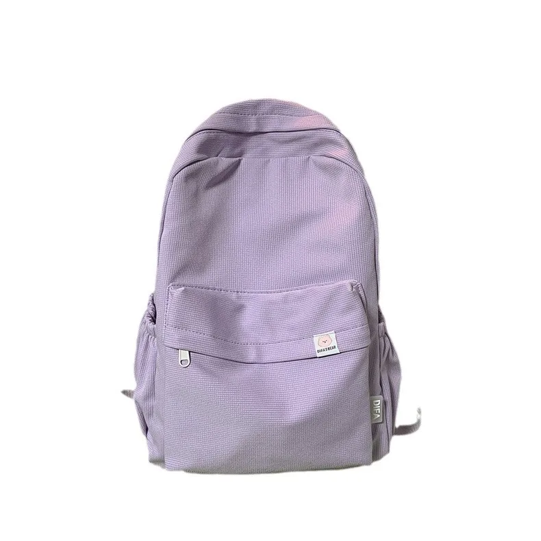 حقيبة ظهر للطلاب ذات سعة كبيرة بلون سادة وناعمة للفتيات، طراز جديد لطلاب الجامعات للرجال والنساء، بسيطة وعصرية