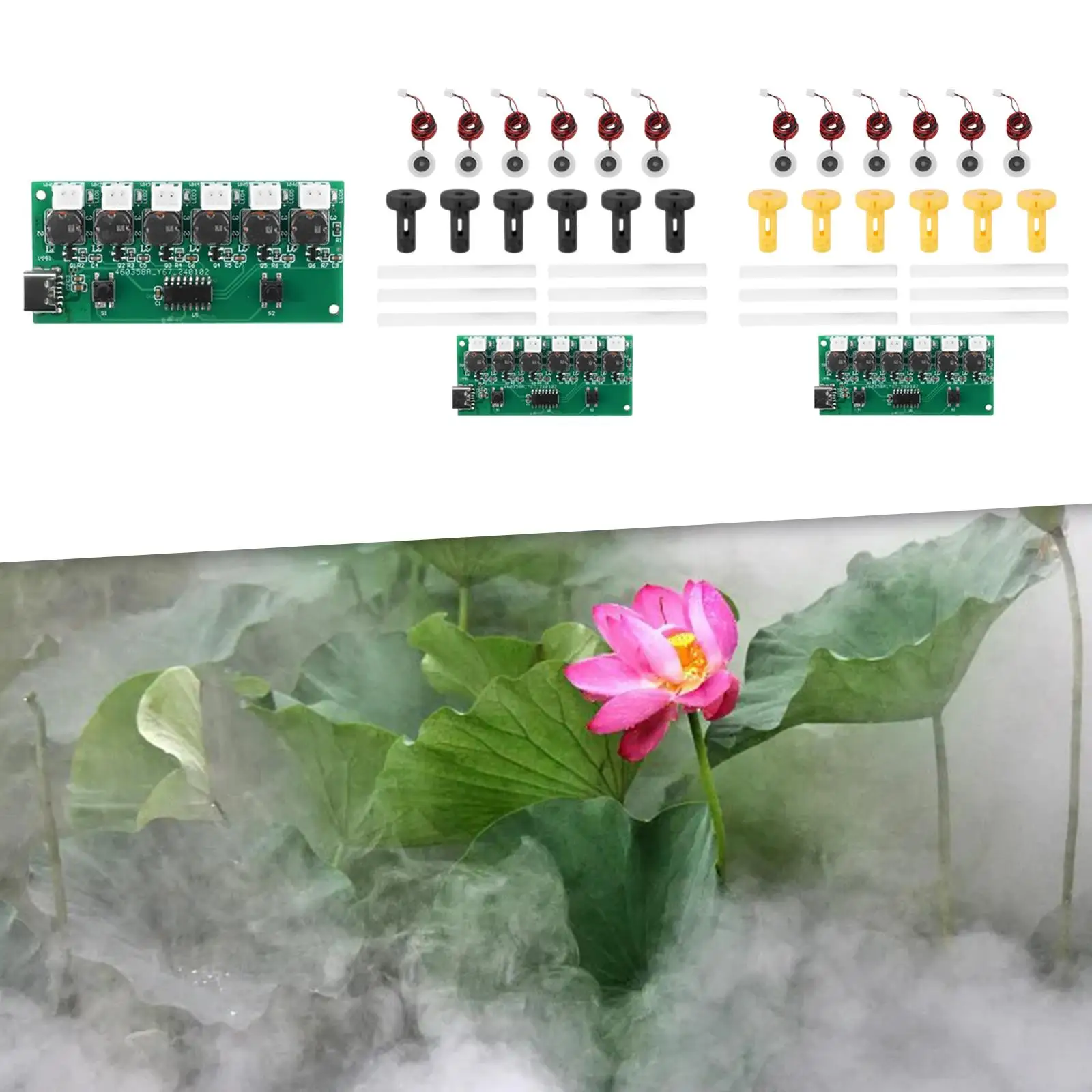 USB Humidifier Module Atomization Plate Circuit Board 5V Adjustable Spray Modes 6 Spray Atomization Disc Atomization Module