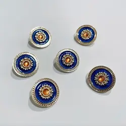 Wholesale Vintage Drop Glaze Color Sunflower Metal Button 20MM 10PCS/Lot Shirt Knitwear Accessories Buckle