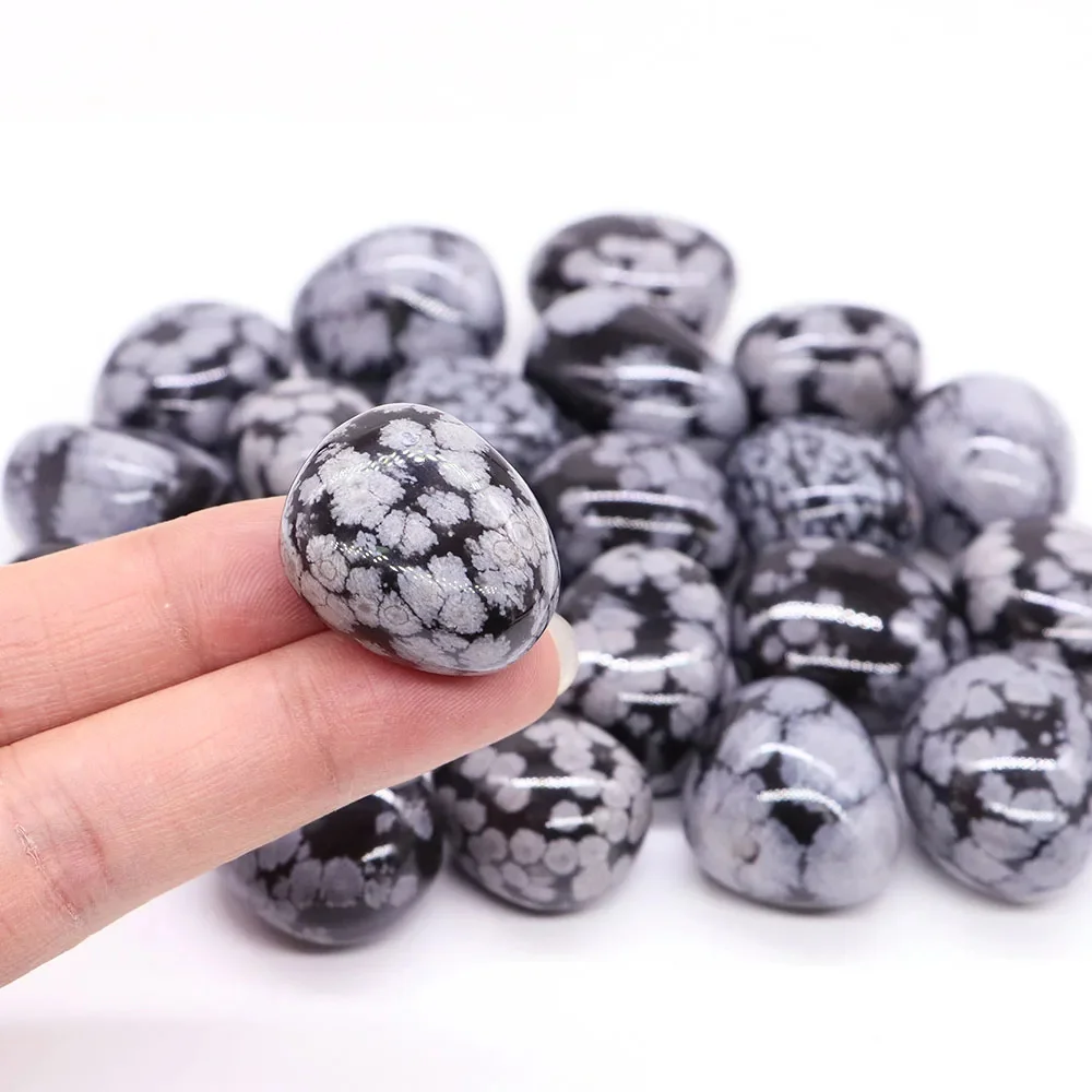 Natural Snowflake Obsidian Tumbled Stone Reiki Healing Crystal Aquarium Mineral Gemstone Decor Home Specimen Gems Ornament Gifts