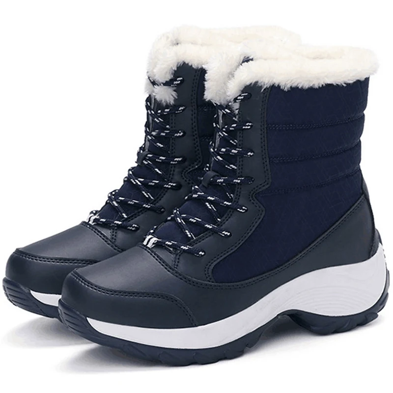 Botines ligeros con plataforma para Mujer, Botas de tacón para mantener el calor en la nieve, Invierno