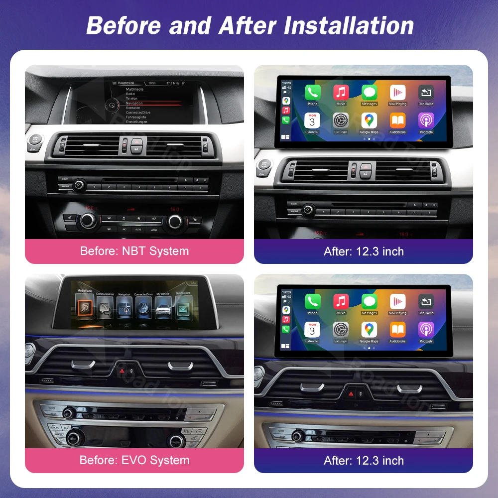 12.3Inch Ultra Thin Multimedia Touch Screen For BMW 5 Series F10 F11 CIC NBT EVO System Wireless Carplay Android Auto Car Radio - Image 4