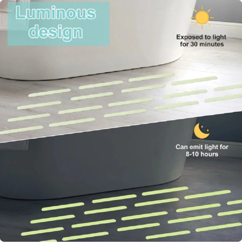 

12/6pcs Luminous 24pcs/Package Transparent Anti-Slip Sticker For Bathroom Floor And Shower Bathtub Floor Safety Anti-Slip Strip