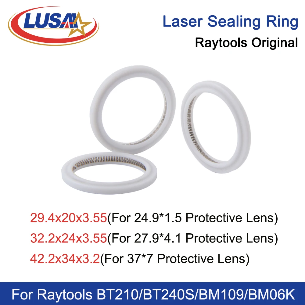 

LUSAI Laser Sealing Ring For Raytools 24.9x1.5 27.9x4.1 37x7mm BM06K Fiber Laser Head Protective Lens Laser Seal O-Ring Washer