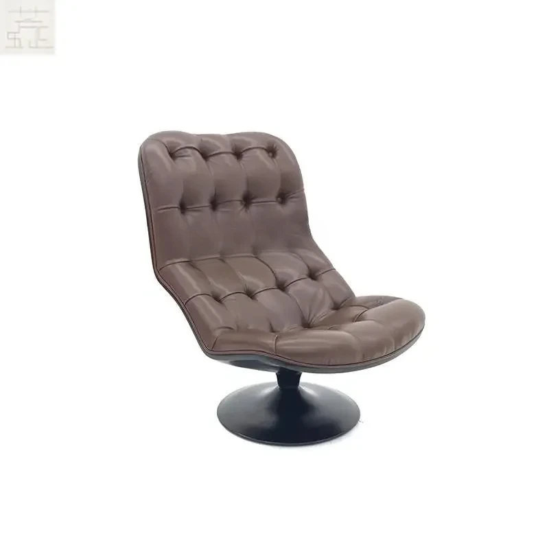 

Nordic recliner sofa, household fiberglass single rotating leisure chair