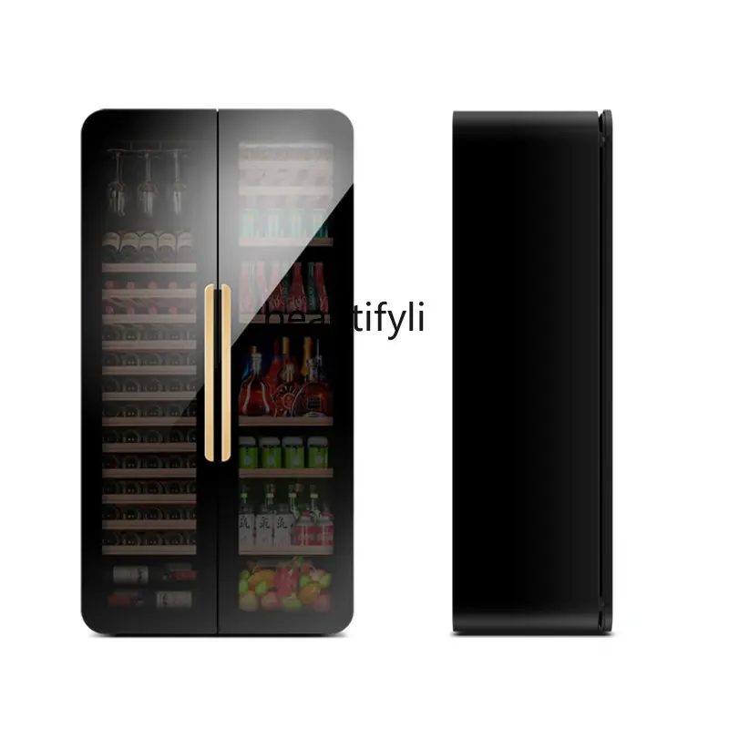 yj Variable frequency double door wine cabinet Thermostatic wine cabinet Ice bar Retro ultra-thin embedded