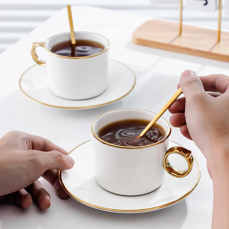 

Phnom Penh Coffee Cups Disc Set Light Luxury Nordic Household Ceramic Mug Office Afternoon Tea Cup, Christmas Gift Couple Mug