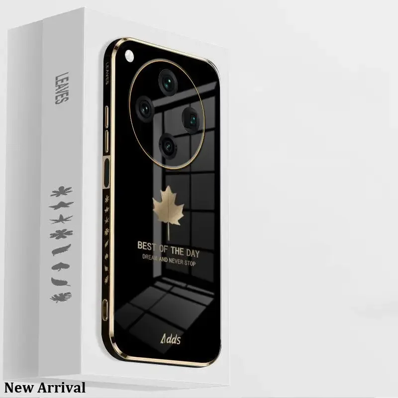 

OPPO Find X8 Pro X7Ultra 5G Luxury Maple Leaf Lanyard Case For OPPO Find X7 Ultra x 8 pro x8 Plating Silicone Cover