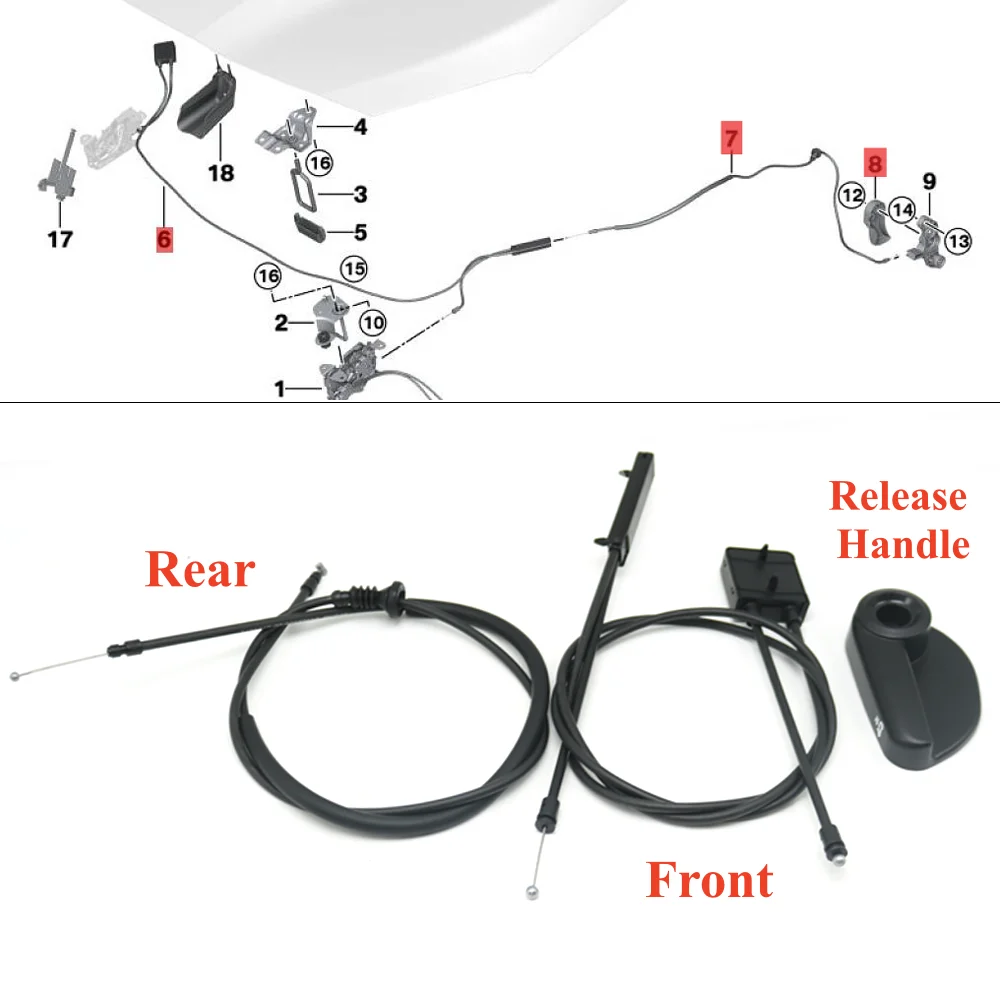 Engine Front Hood Release Handle Lever Lock Cable For BMW Mini Cooper Clubman F54 Countryman F60 Convertible F57 Hatch F55 F56