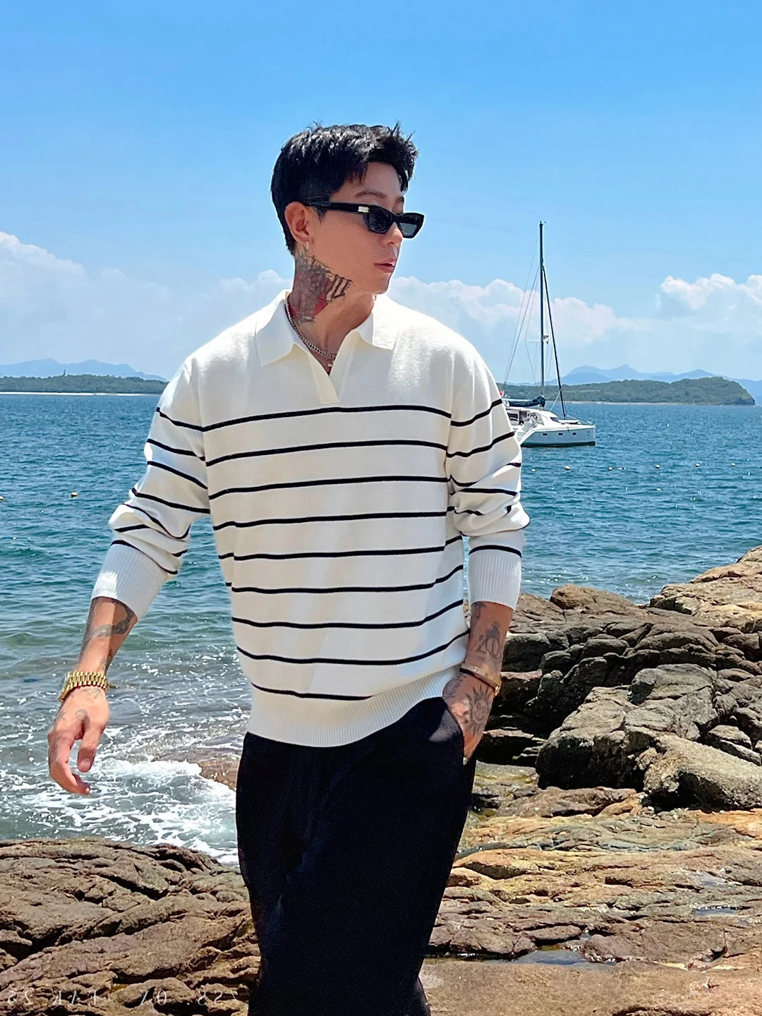 

Классический мужской свитер с длинным рукавом из мягкого полиэстера с воротником из страусиных перьев, осенне-зимний, теплый, повседневный, модный.