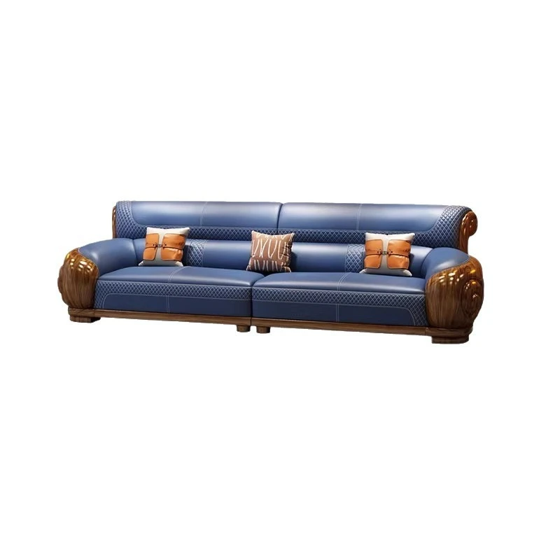 

Новый китайский черное дерево, комбинация цветов, диван, вилла, комната Livi ng, мебель Hi Gh-end, первый слой воловьей кожи