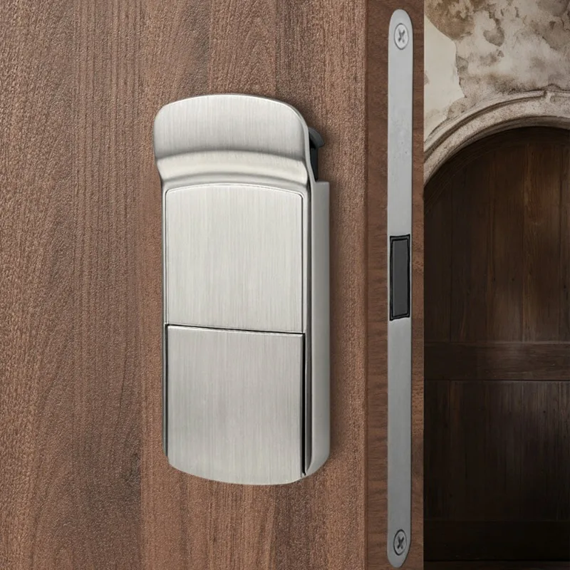 Minimalist bedroom door lock without handle, bathroom silent and labor-saving anti-collision room door lock without handle