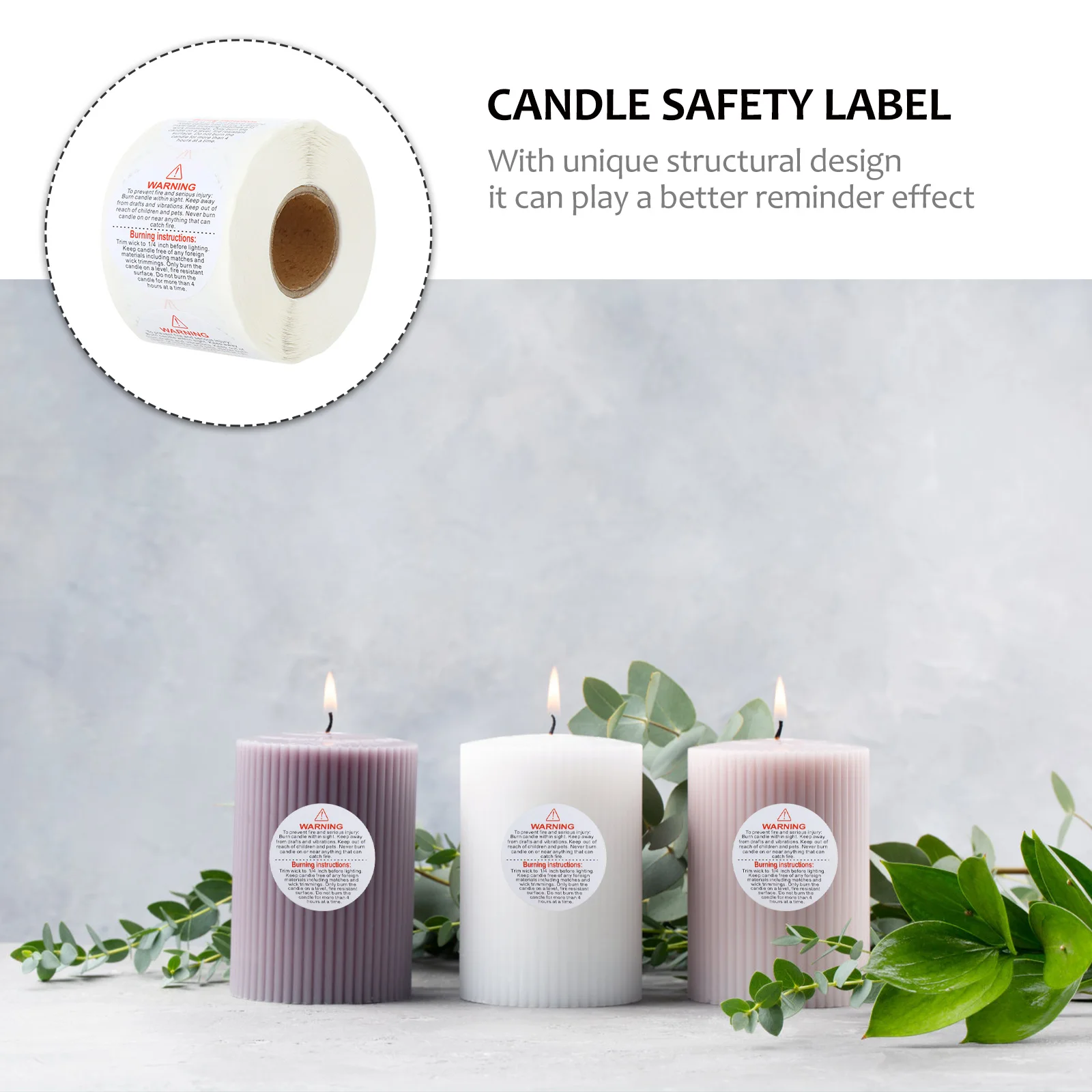 Adhesive Jar Decals Removable Safe Round Labels For Safety Stickers Wax Melting Warning Decal Warning Labels Jar Safety