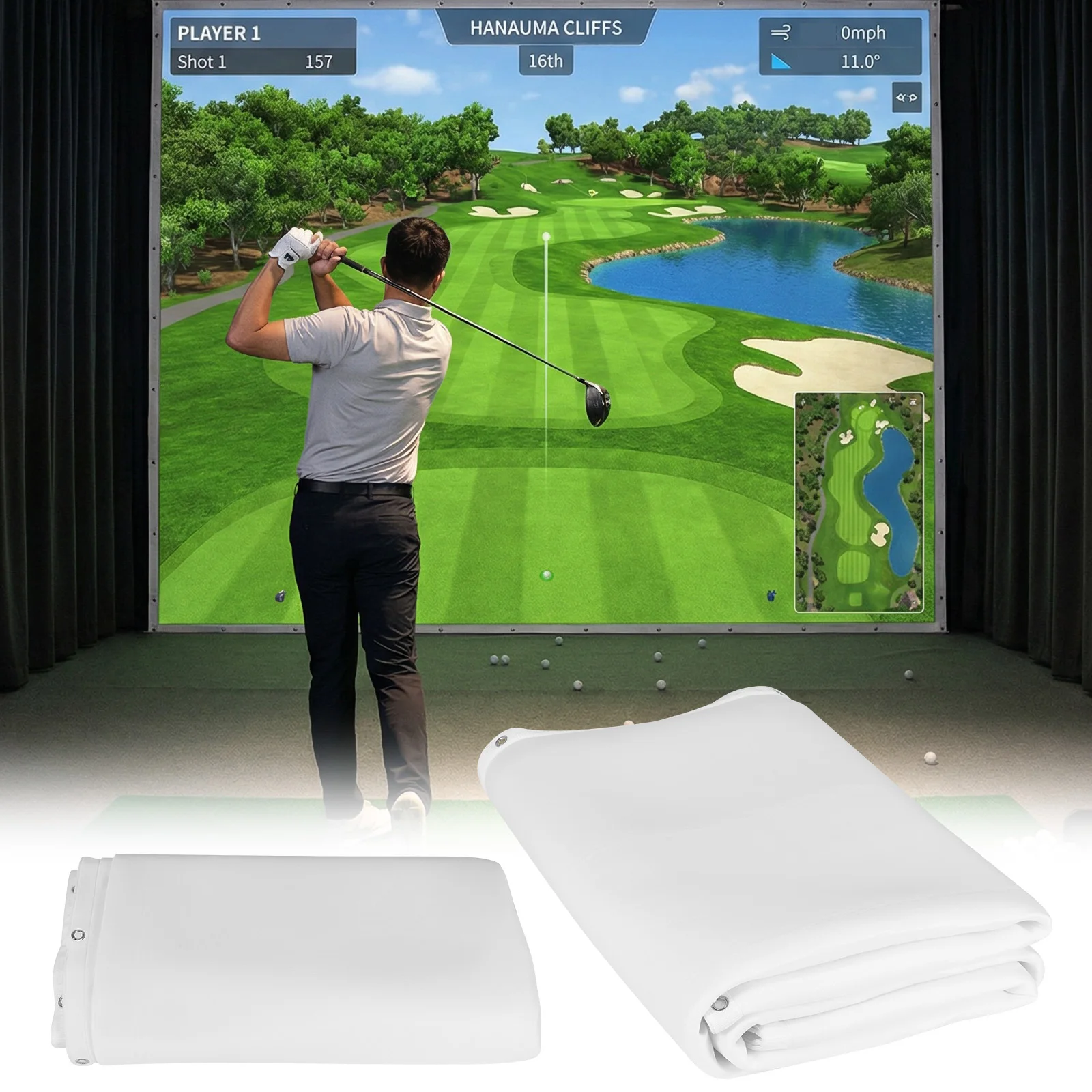 

Износостойкий экран для гольф-симулятора, фон для тренировок по гольфу в помещении/на улице