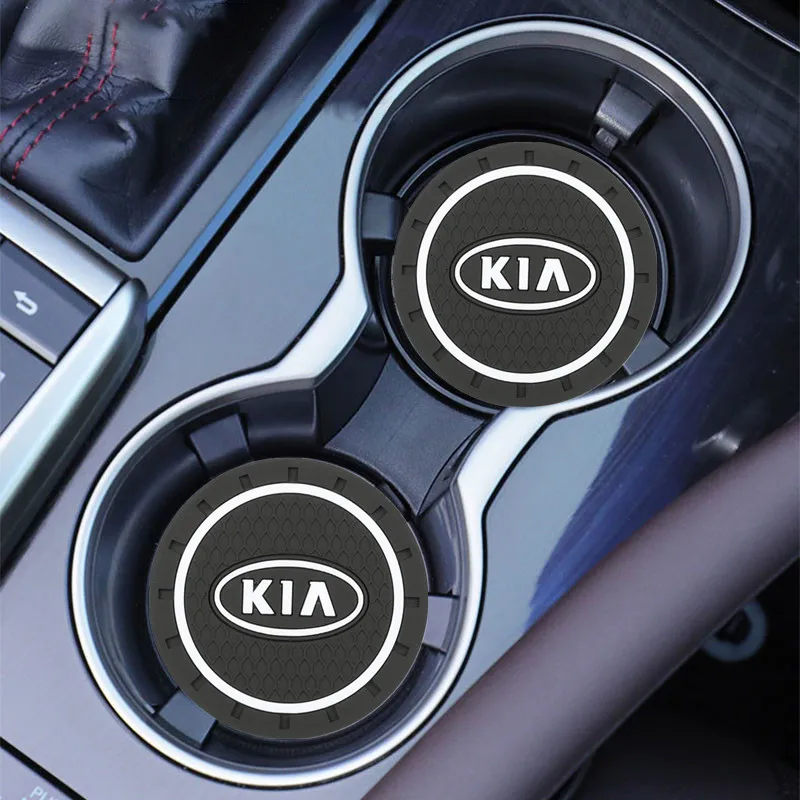 2PCS for KIA Sportage Rio Ceed Picanto K5 K9 Sorento Car Water Cup Bottle Holder Anti-slip Pad Mat Silica Gel auto Accessories