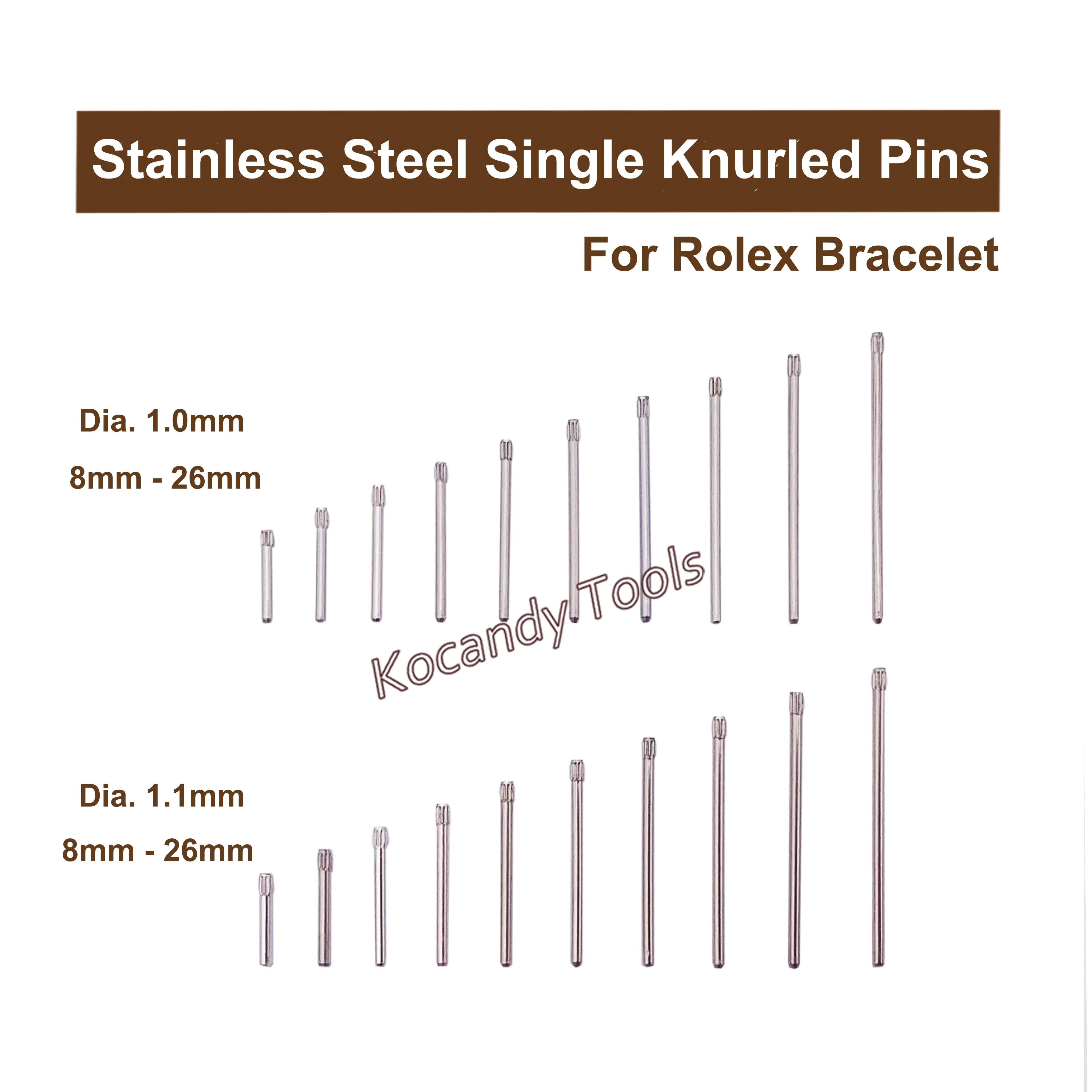 Total of 300pcs Stainless Steel Single Knurled Pins Replacement for Rolex Bracelet Watch Accessories