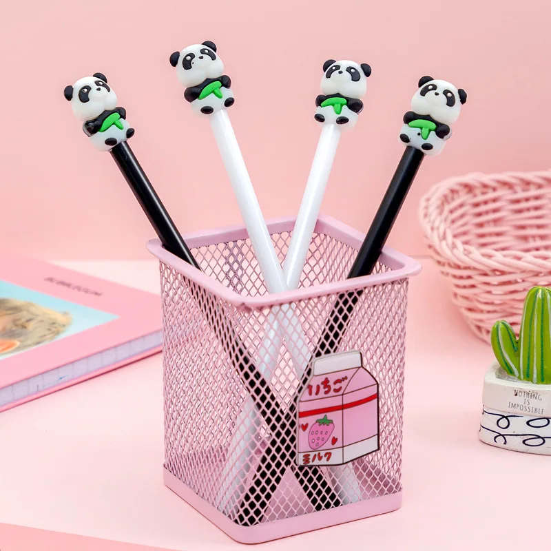 Imagem -06 - dos Desenhos Animados Panda Urso Gel Pen para Crianças Black Ink Signature Canetas Papelaria Kawaii Estudante Bonito Material de Escritório Volta às Aulas 10 Pcs por Lote