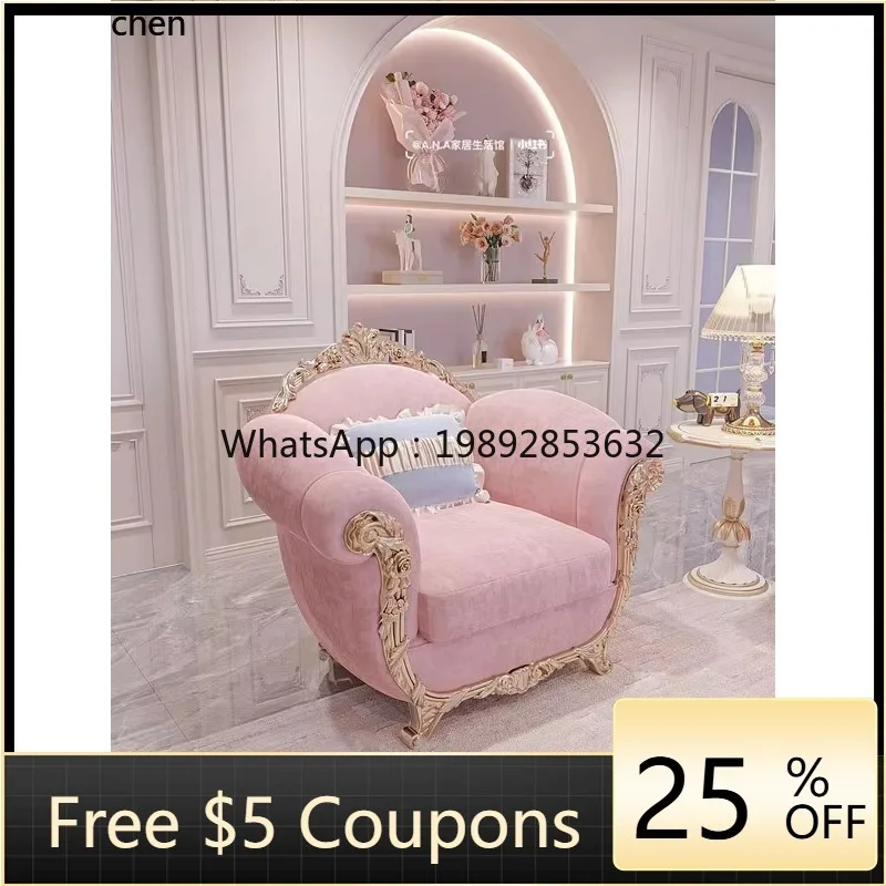 

fabric sofa combination solid wood living room carved pull buckle sofa simple European light luxury furniture