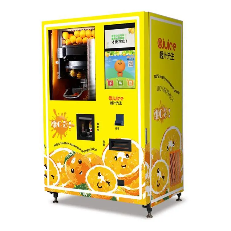 Small Fresh Orange Juice Vending Machine Fruit Drink Custom Self Wall Mounted Vending Machine with QR Code Payment Customized