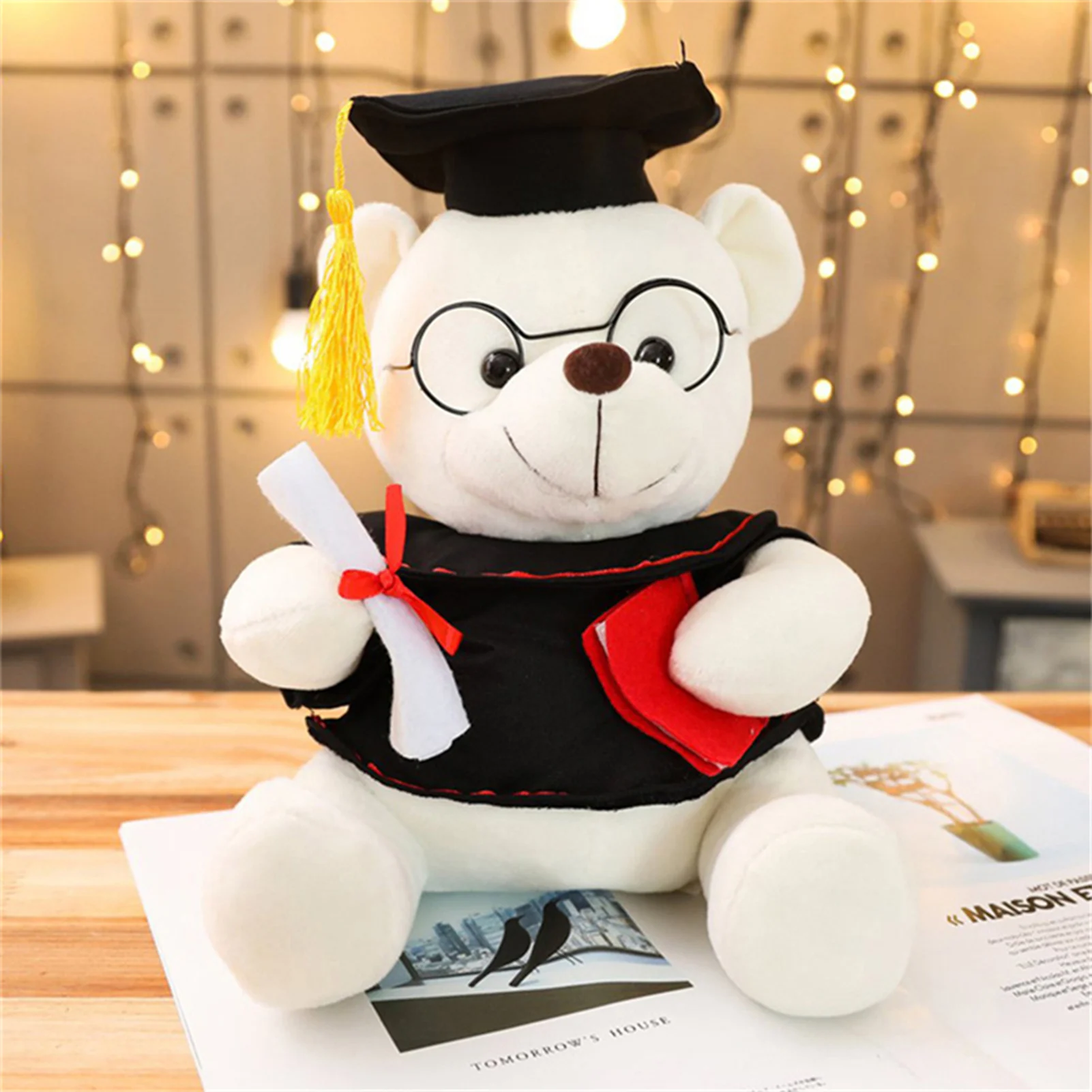 Cute Bear Plush Toy Stuffed Pillow Skin-friendly Plush Toy Creative Bear Toys Gift for New Years Christmas