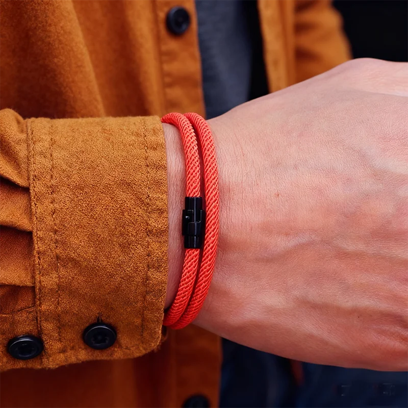 

Fashion Handmade Braided Bracelet Men Apparel Accessories Bilayer Festival Party Luck Hand Jewelry Riding Camping Homme Pulseira