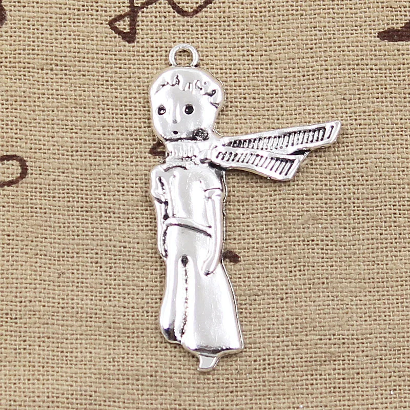 12pcs Charms Girl Lady Scarf 45x25mm Antique Silver Color Plated Pendants Making DIY Handmade Tibetan Silver Color Jewelry