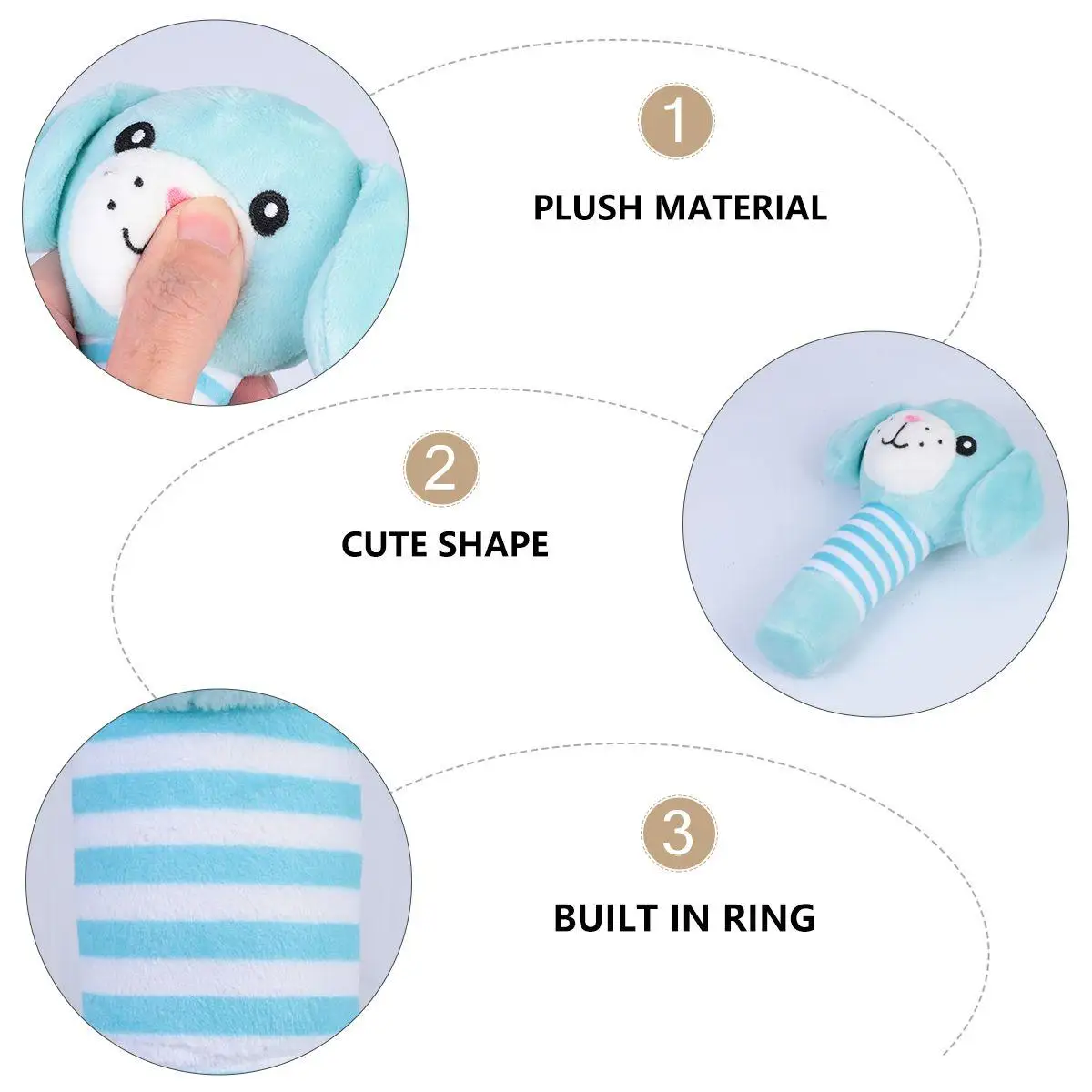 

Hand Crank Baby Handle Bell Training Rattles Bells Crib Bed Hanging Infant Animal