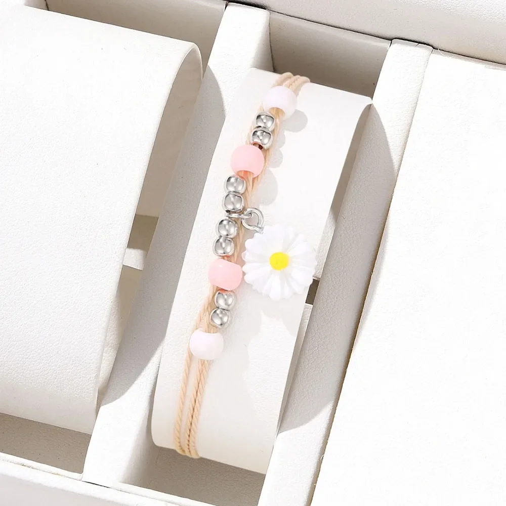 1 Piece Set Of Women Sweet Simple And Versatile Bracelets Small And Fresh Daisy Bracelets Cute Flower Bracelet Accessories