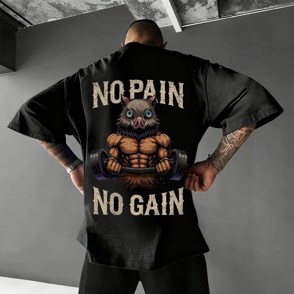 Demon Slayer Inosuke Graphic T Shirt Men Women Streetwear Oversized Cotton Tee 2026 Summer Short Sleeve Casual Tops Gym Workout