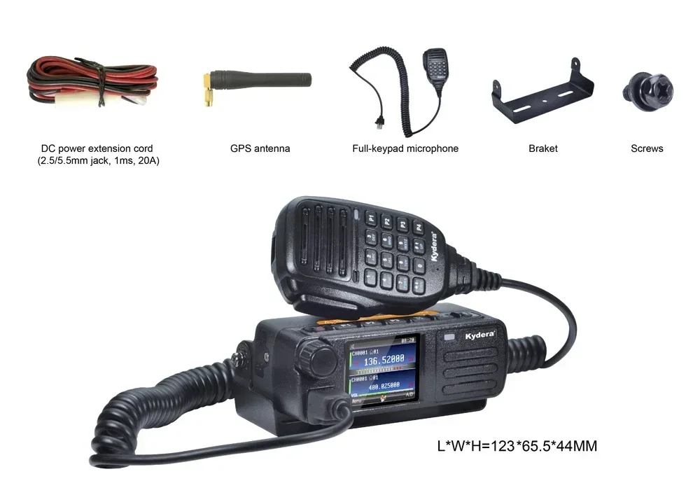 VHF UHF 미니 듀얼 밴드 DMR 모바일 라디오 CDR-300UV 차량 탑재 2 밴드 DMR 아마추어 워키 토키 및 PC 케이블